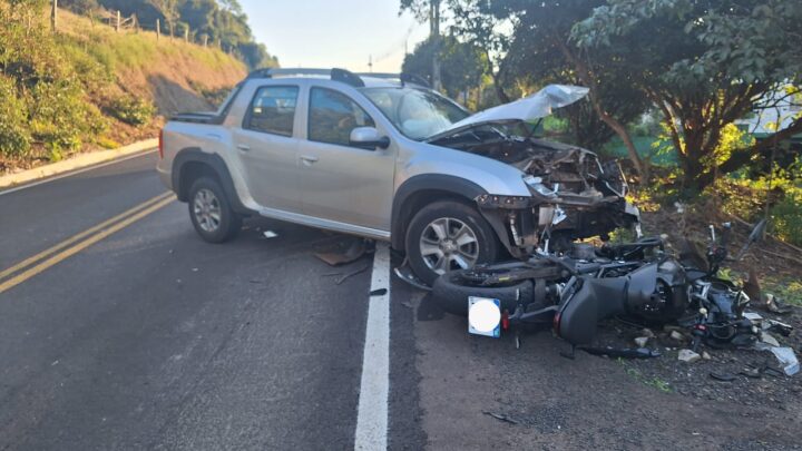 Motociclista sofre ferimentos graves em acidente no Oeste