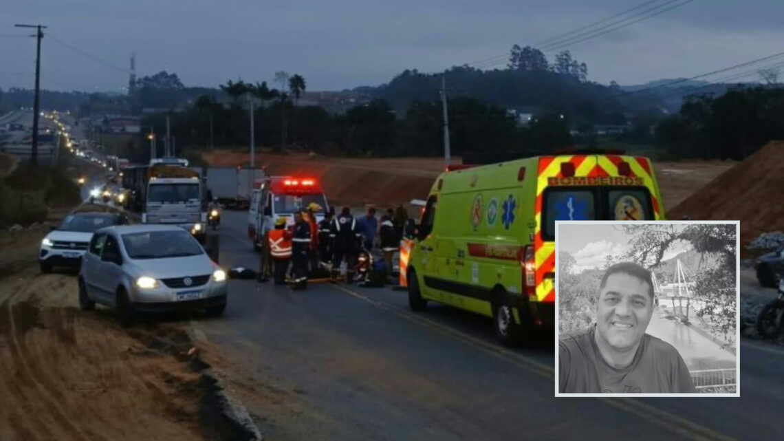 Motociclista morre após ser atropelado por caminhão na BR-470 em SC