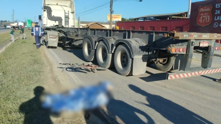 Ciclista morre após ser atropelado na BR-470 em Navegantes