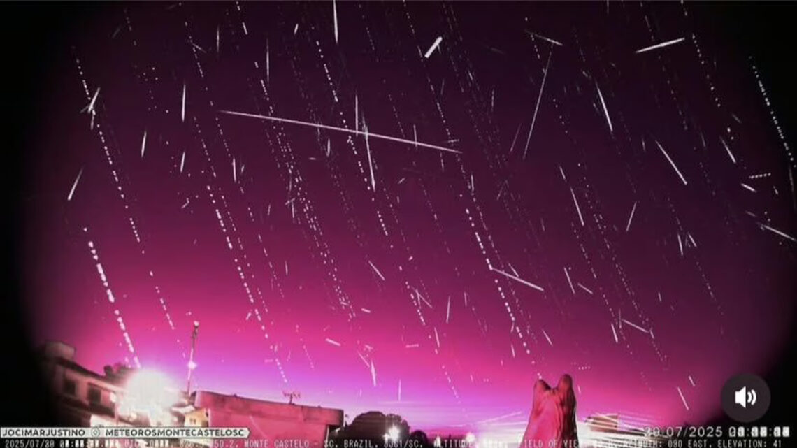 Chuva de 800 meteoros ilumina céu em pequena cidade de SC; veja imagens