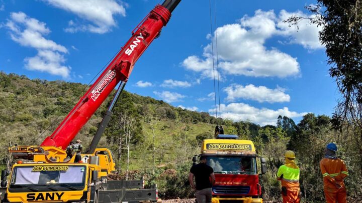 Inicia a instalação do kit da ponte sobre o rio Chalana em Chapecó