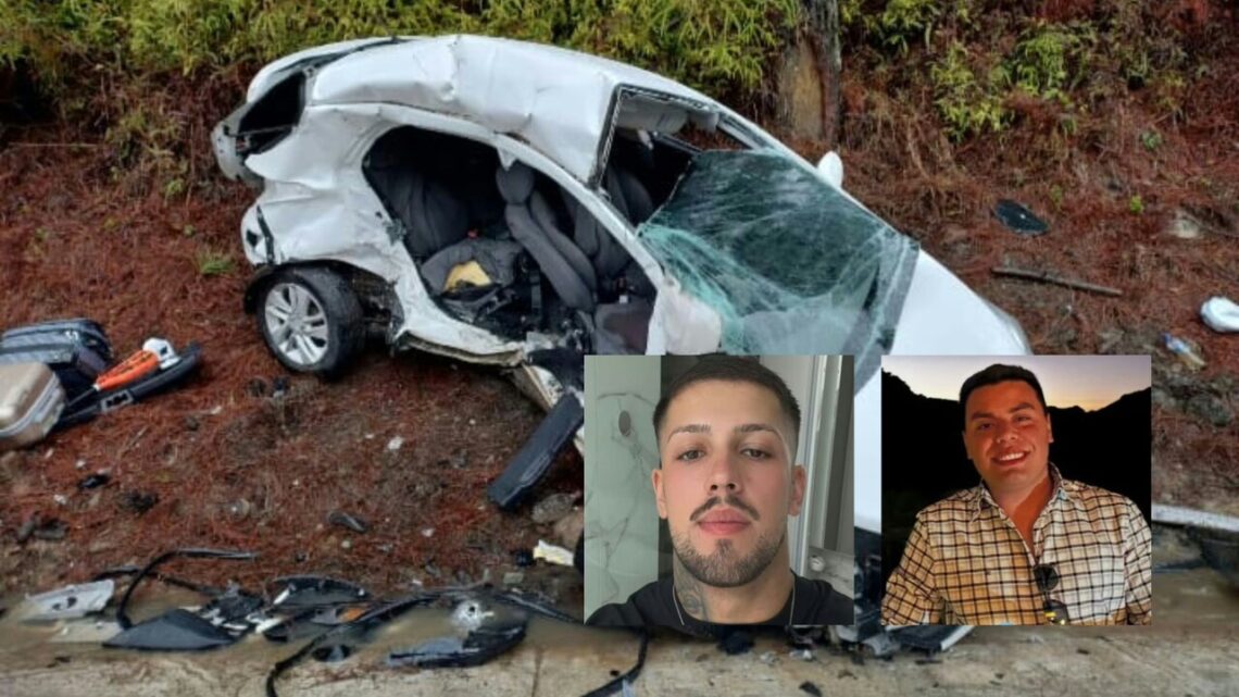 Acidente grave destrói carro e mata dois jovens na BR-282 em SC