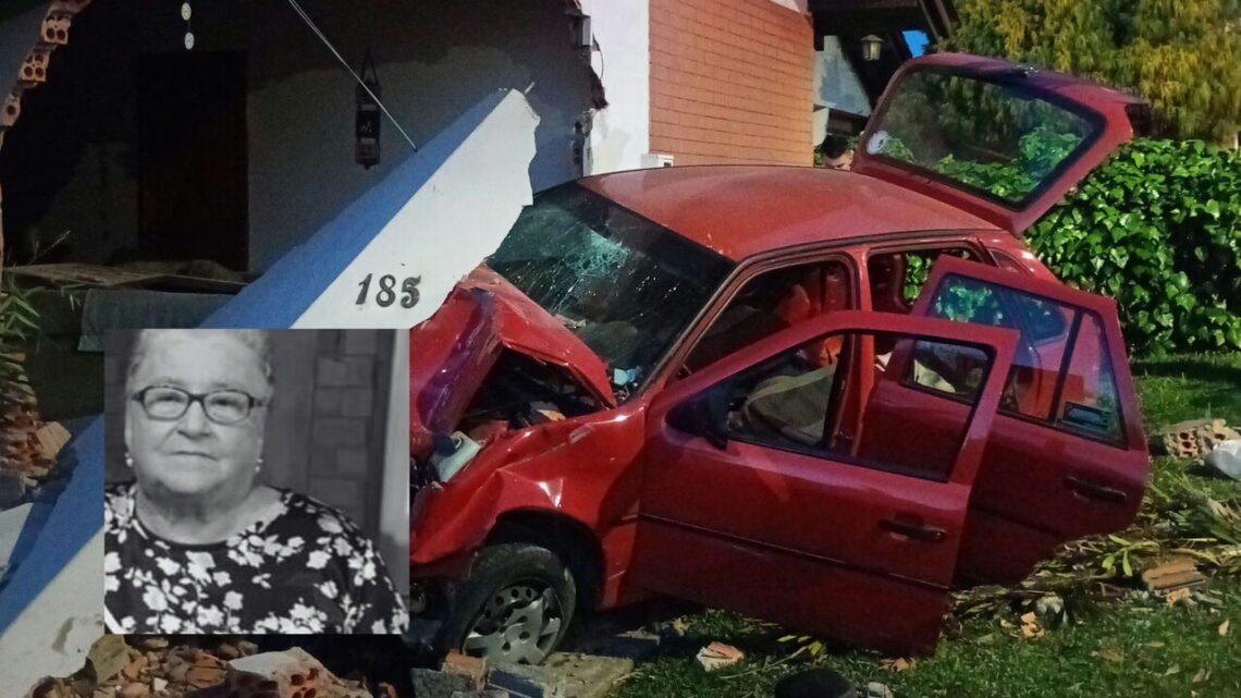 Idosa morre após carro colidir contra muro de residência em SC