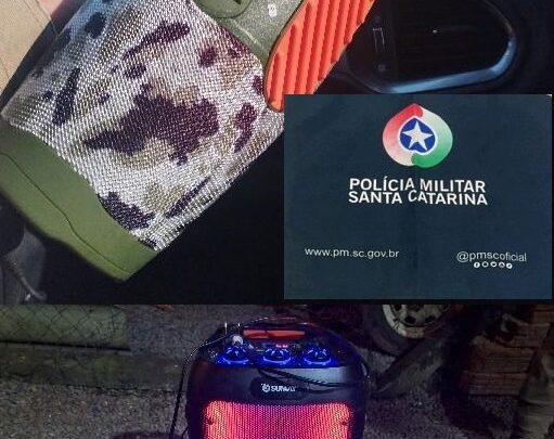 Polícia Militar apreende aparelhos de som em duas ocorrências de perturbação do sossego em Campos Novos
