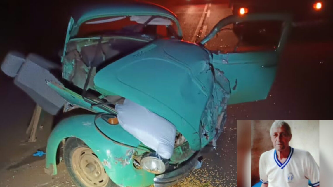 Idoso morre em colisão frontal entre fusca e caminhão em SC Idoso morre em colisão frontal entre fusca e caminhão em SC