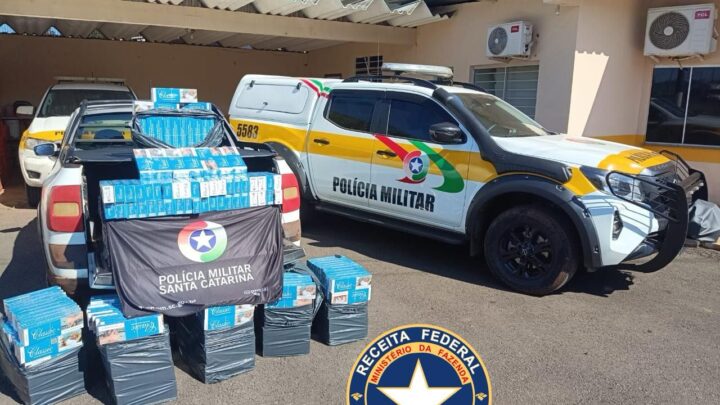 Polícia apreende 4 mil maços de cigarro durante abordagem na SC-480