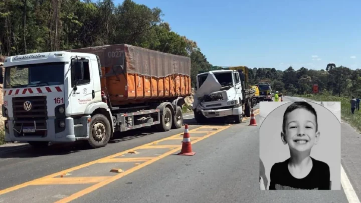 Menino de seis anos que morreu após ficar preso em ferragens de caminhão é identificado