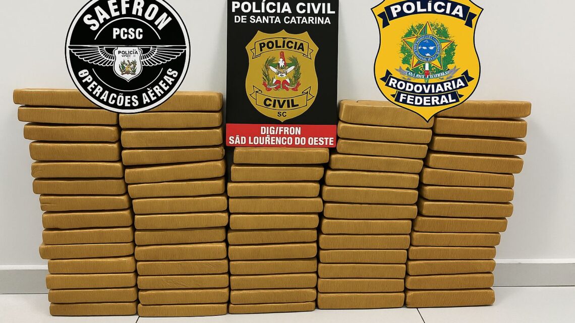 Dupla é presa com mais de 35 kg de maconha em operação na fronteira entre SC e PR Dupla é presa com mais de 35 kg de maconha em operação na fronteira entre SC e PR