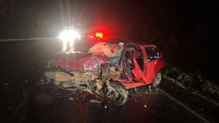 Gestante fica ferida em colisão frontal na BR-282 em SC