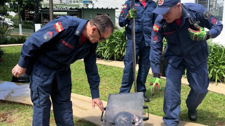 Bombeiros resgatam gambá em escola no centro de Chapecó