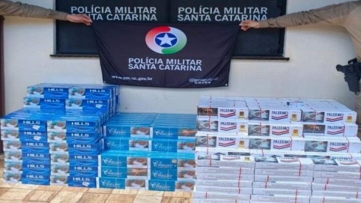 Mais de dez mil maços de cigarro contrabandeados são apreendidos em São Lourenço do Oeste