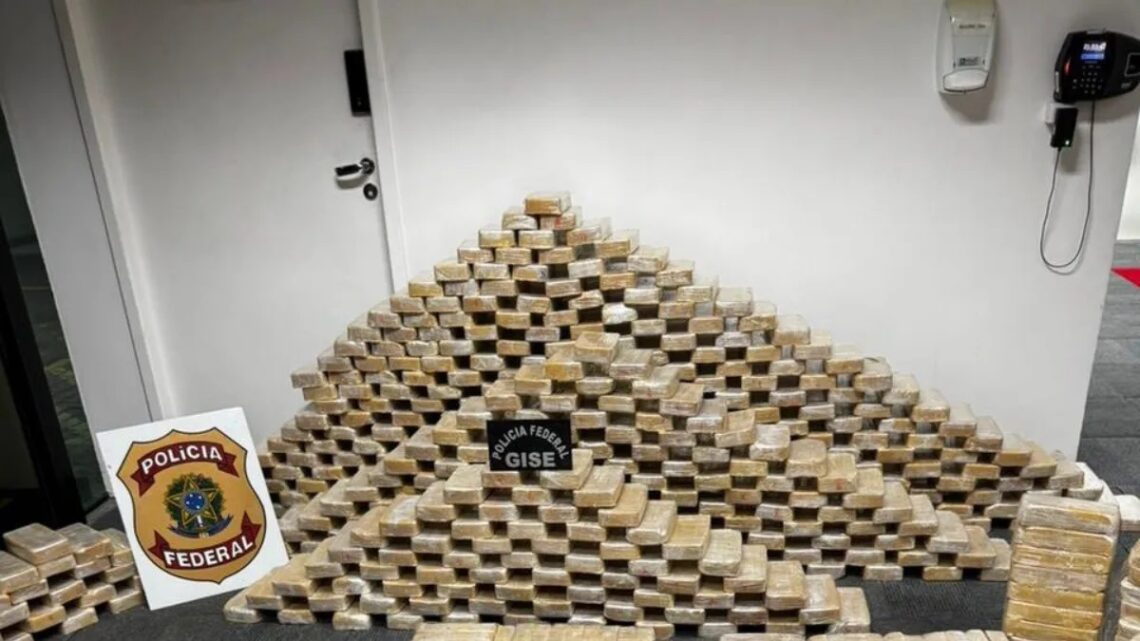 PF apreende 613 kg de cocaína em galpão usado como fachada em SC e prende dois suspeitos