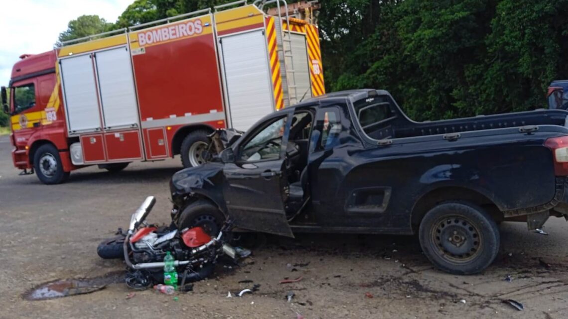 Acidente na BR-282 deixa motociclista com múltiplas fraturas em Catanduvas