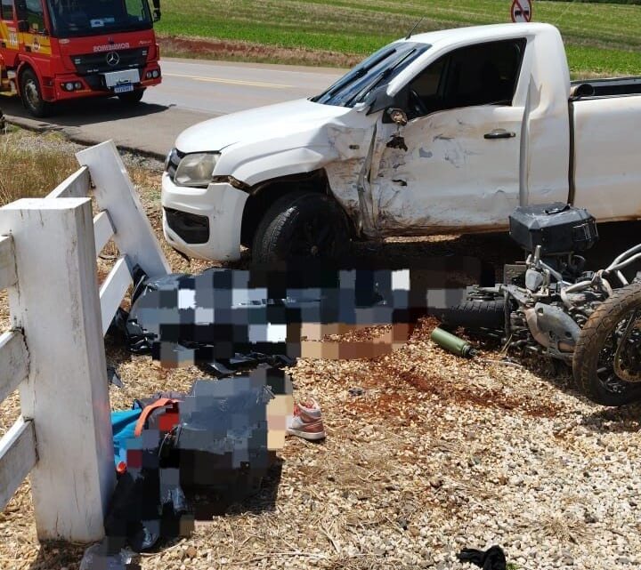 Motociclista morre ao bater contra caminhonete na BR-470