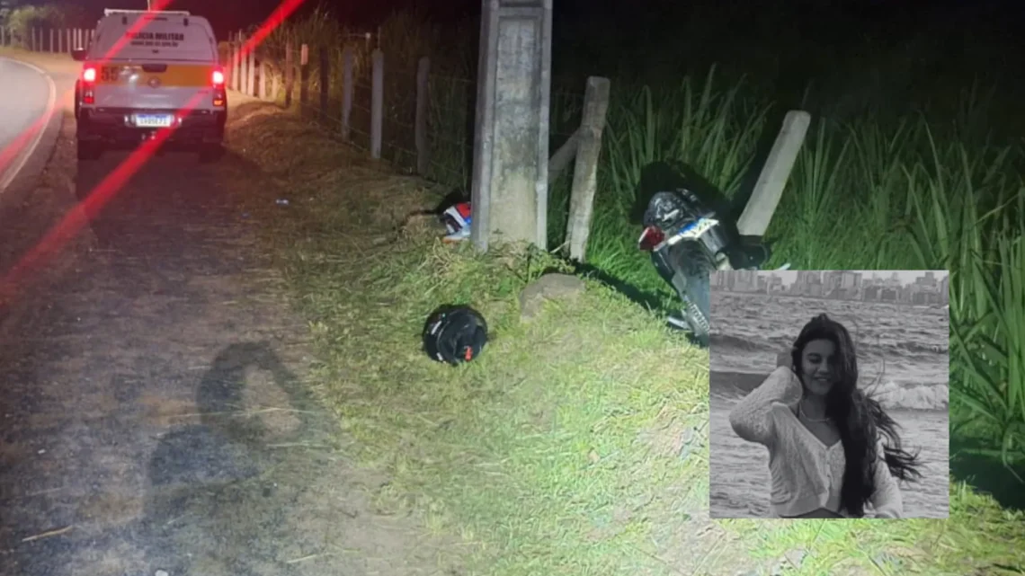 Jovem de 18 anos morre após moto colidir contra poste em rodovia de SC