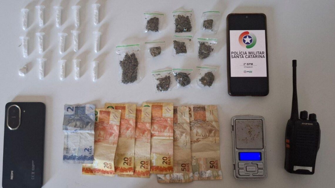 Jovem é detido por tráfico de drogas após fugir da Polícia Militar em Chapecó
