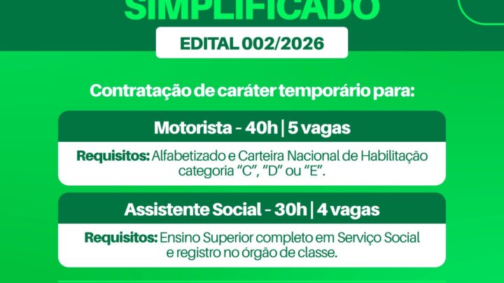 Chapecó abre Processo Seletivo para vaga de assistente social e motorista