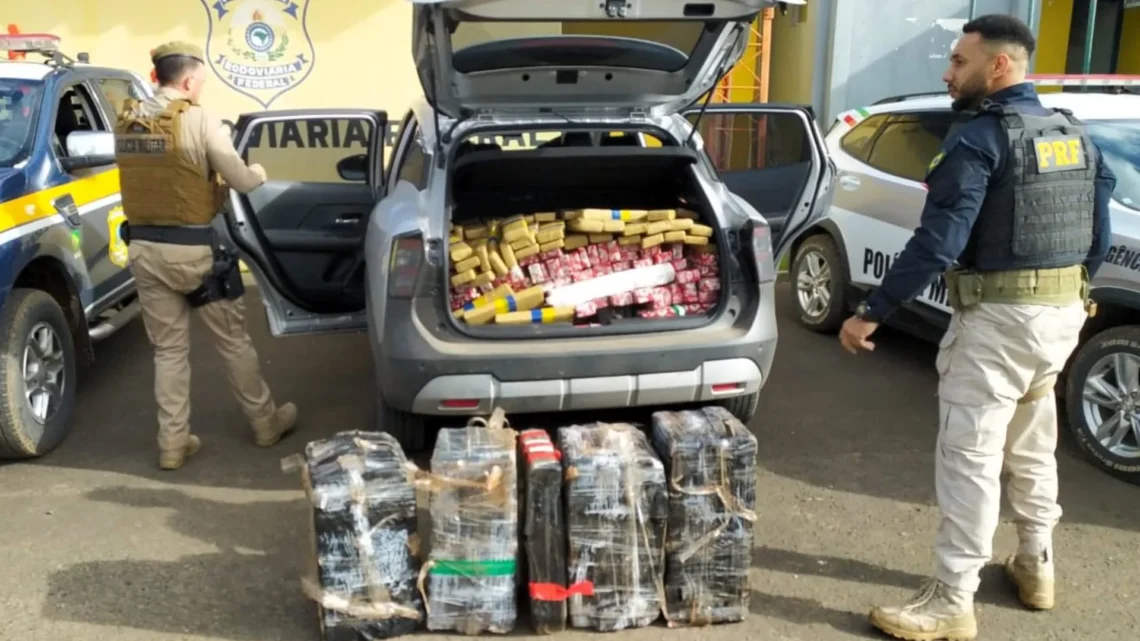 Perseguição termina com apreensão de mais de meia tonelada de maconha na BR-280