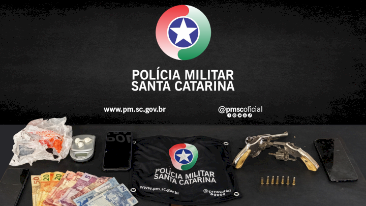 Polícia Militar detém cinco pessoas e apreende drogas e armas de fogo em Concórdia