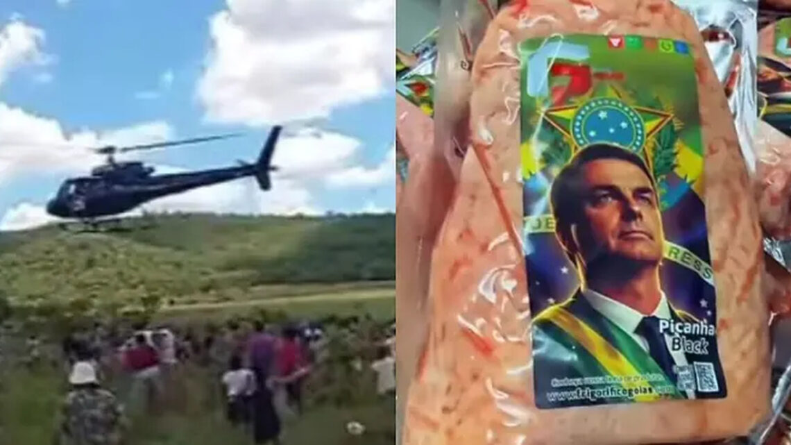 Dono de frigorífico distribui picanha com foto de Bolsonaro