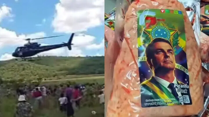 Dono de frigorífico distribui picanha com foto de Bolsonaro