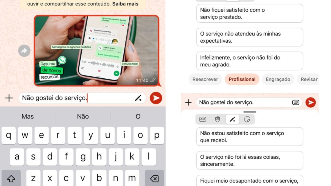 Recurso do WhatsApp usa IA para melhorar textos; saiba como usar